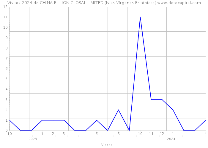 Visitas 2024 de CHINA BILLION GLOBAL LIMITED (Islas Vírgenes Británicas) 
